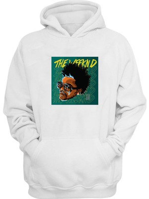The Wert Unisex The Weeknd Baskılı Beyaz Normal Kalıp Şardonlu Kalın Sweatshirt