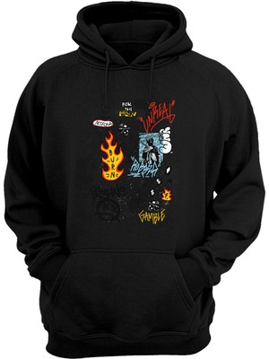 The Wert Unisex Pıck The Money, Burn Baskılı Siyah Normal Kalıp Şardonlu Kalın Sweatshirt