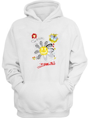 The Wert Unisex Clown Butter Fly Ricky Baskılı Beyaz Normal Kalıp Şardonlu Kalın Sweatshirt