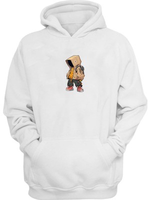 The Wert Unisex Mascot Clothes Baskılı Beyaz Normal Kalıp Şardonlu Kalın Sweatshirt