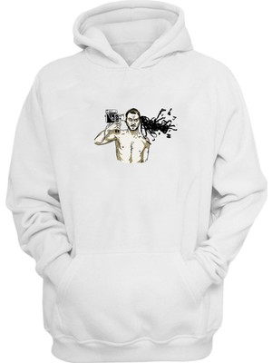 The Wert Unisex Fotograf Çekmek Baskılı Beyaz Normal Kalıp Şardonlu Kalın Sweatshirt