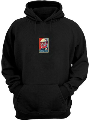 The Wert Unisex God Father Baskılı Siyah Normal Kalıp Şardonlu Kalın Sweatshirt