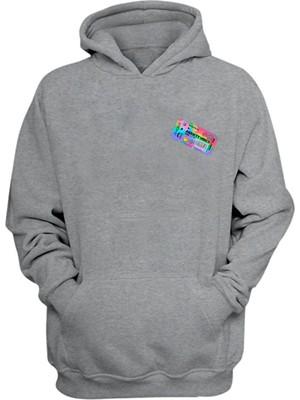 The Wert Unisex Anxıety Vıbes Free Tıcket Baskılı Gri Normal Kalıp Şardonlu Kalın Sweatshirt