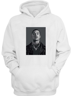The Wert Unisex Tyler Durden Vesikalık Baskılı Beyaz Normal Kalıp Şardonlu Kalın Sweatshirt