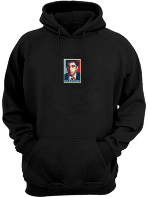 The Wert Unisex Scarface Baskılı Siyah Normal Kalıp Şardonlu Kalın Sweatshirt