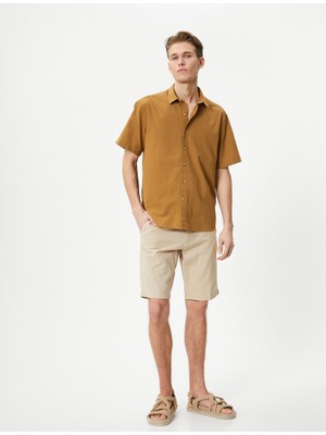 Koton Yazlık Gömlek Kısa Kollu Klasik Yaka Düğmeli