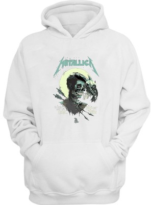 The Wert Unisex Metallica Sad But True Baskılı Beyaz Normal Kalıp Şardonlu Kalın Sweatshirt