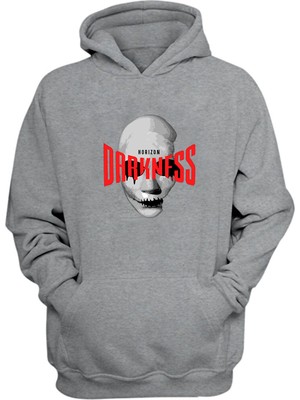The Wert Unisex Dark Ness ,horızon Baskılı Gri Normal Kalıp Şardonlu Kalın Sweatshirt