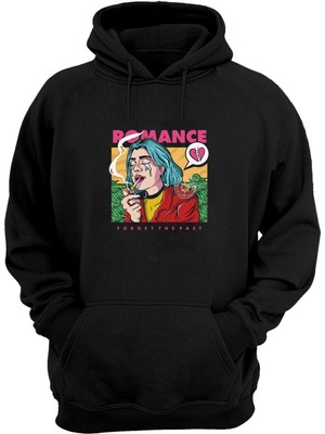 The Wert Unisex Romance For Get The Past Baskılı Siyah Normal Kalıp Şardonlu Kalın Sweatshirt