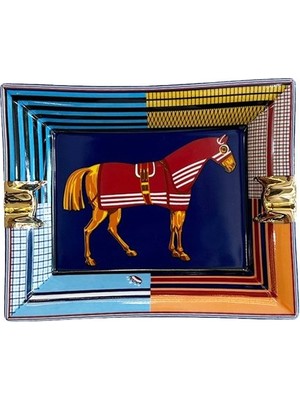 Merry Colored Ashtray Kül Tablası Gold Blue Hr No:3