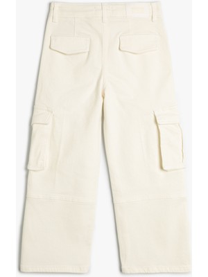 Koton Kargo Kot Pantolon Bol Paça Pamuklu - Wide Leg Jean