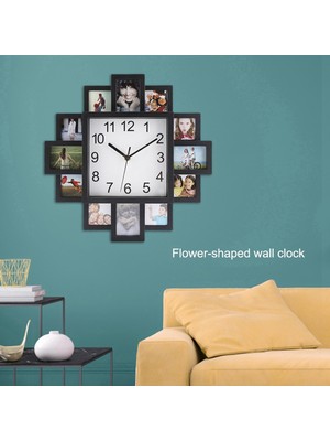 Sunshinee Fotoğraf Çerçevesi Duvar Saati Yeni Diy Modern Tasarım Sanat Resim Saat Oturma Odası Ev Dekor Horloge (Yurt Dışından)