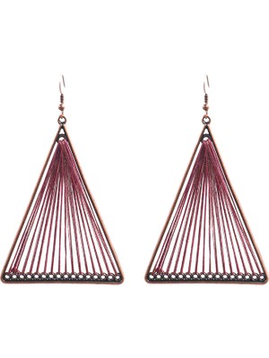 Sunshinee Vintage Geometrik Üç Köşeli Dangle Asılı Boho Bohemian Etnik Damla Küpe Kadınlar Için Parti Takı Aksesuarları Mor (Yurt Dışından)