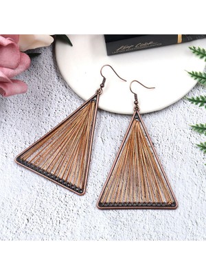 Sunshinee Vintage Geometrik Üç Köşeli Dangle Asılı Boho Bohemian Etnik Damla Küpe Kadınlar Için Parti Takı Aksesuarları Mor (Yurt Dışından)