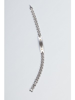 Style & Steel Zirkon Taş Detaylı Çelik Erkek Bileklik