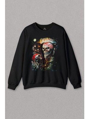 So Cool Skull Korsan Kuru Kafa Baskılı Unisex Sweat
