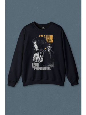 Lacivert Sweatshirt Mathilda Leon The Professional Sevginin Gücü Baskılı Unisex Sweat