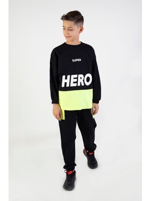 Harika Kids Erkek Çocuk Hero  Baskılı Örme Basic Eşofman Takımı