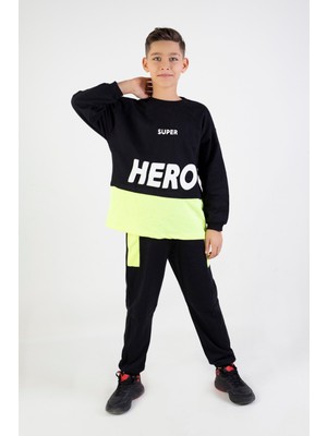 Harika Kids Erkek Çocuk Hero  Baskılı Örme Basic Eşofman Takımı