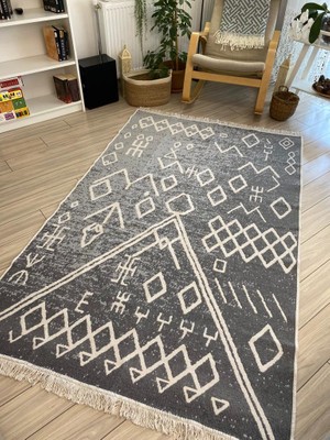 Stay With Love Kilim Çift Taraflı Pamuklu Dokuma Yıkanabilir Iskandinav Kilim