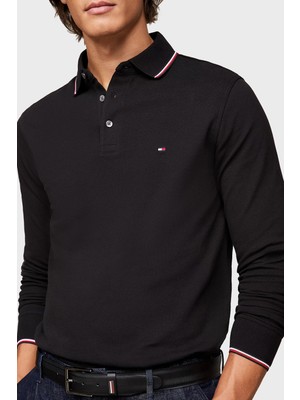 Tommy Hilfiger Organik Pamuklu Uzun Kollu Slim Fit Erkek Polo Yaka T-Shirt MW0MW29543 Bds