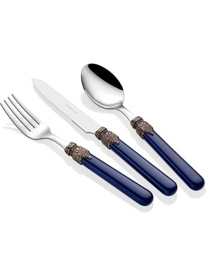 Classic Lacivert Çatal Bıçak Seti 24 Parça