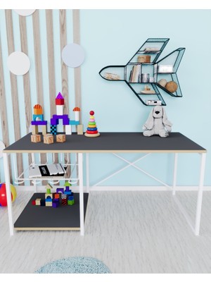 Güzelkan Madeni Eşya Çalışma Masası Çocuk Etkinlik Oyun Aktivite Masası Antrasit