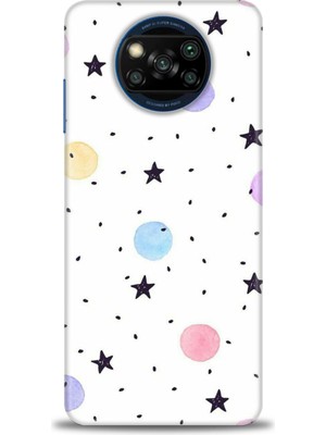 gmotp Xiaomi Poco X3 Nfc Kılıf Hd Baskılı Kılıf - Yıldız ve Daireler