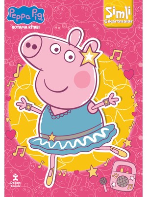 Doğan Çocuk Peppa Pig Simli Çıkartmalı Boyama Kitabı 6 Ay-5 Yaş Arası Çocuklar İçin Eğlenceli