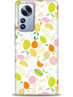 gmotp Xiaomi Mi 12 Pro Kılıf Hd Baskılı Kılıf - Renkli Limonlar