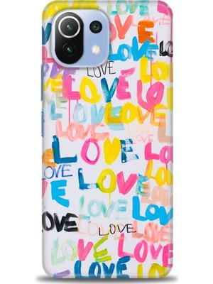 gmotp Xiaomi Mi 11 Lite Kılıf Hd Baskılı Kılıf - Renkli Love