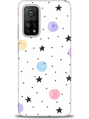 gmotp Xiaomi Mi 10T Kılıf Hd Baskılı Kılıf - Yıldız ve Daireler