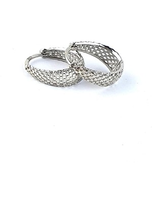 Ose Shop  925AYAR Gümüş  Tasarım Oval Küpe