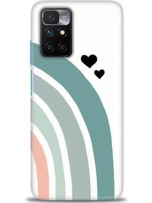 gmotp Xiaomi Redmi 10 Kılıf Hd Baskılı Kılıf - Gökkuşağı ve Kalpler