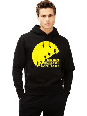 B&S Uniforma Hiking Backpack & Switch Backs, Hoodie Sweatshirt, 2 Iplik Şardonsuz, Kanguru Cep,  Sweatshirt