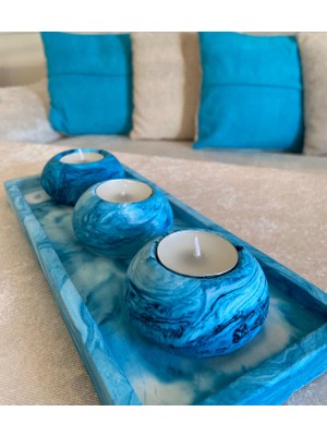 Mor Villa El Yapımı 3'lü Set,Mumluk,Dekoratif Mumluk,Tealight Mumluk,Hediyelik Eşya