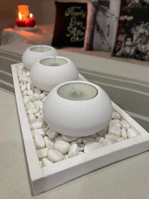 Mor Villa El Yapımı 3'lü Set,Mumluk,Dekoratif Mumluk,Tealight Mumluk,Hediyelik Eşya