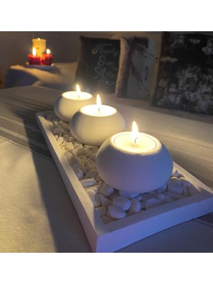 Mor Villa El Yapımı 3'lü Set,Mumluk,Dekoratif Mumluk,Tealight Mumluk,Hediyelik Eşya