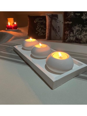 Mor Villa El Yapımı 3'lü Set,Mumluk,Dekoratif Mumluk,Tealight Mumluk,Hediyelik Eşya