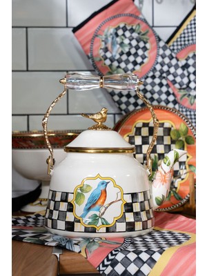 Miss Betty Vintage Paradise Deluxe Emaye Kettle Demlik - 2,85 Litre