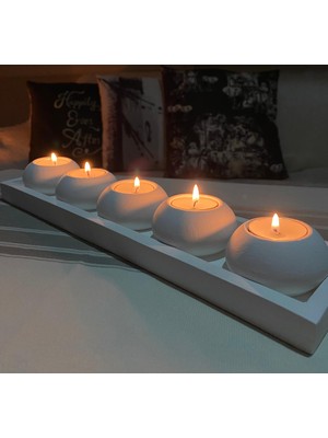 Mor Villa El Yapımı 5'li Set,Mumluk,Dekoratif Mumluk,Tealight Mumluk,Hediyelik Eşya