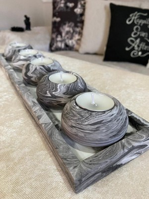 Mor Villa El Yapımı 5'li Set,Mumluk,Dekoratif Mumluk,Tealight Mumluk,Hediyelik Eşya