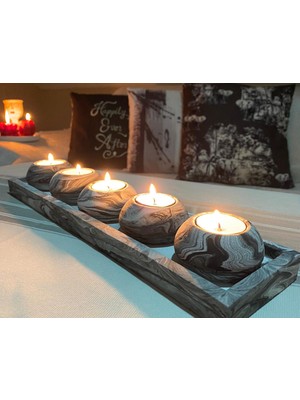 Mor Villa El Yapımı 5'li Set,Mumluk,Dekoratif Mumluk,Tealight Mumluk,Hediyelik Eşya