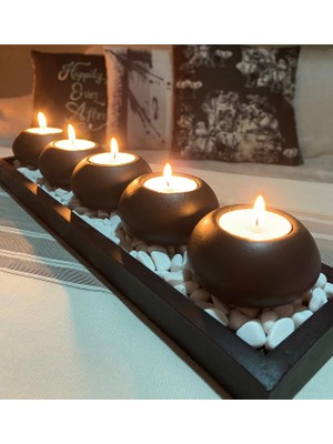 Mor Villa El Yapımı 5'li Set,Mumluk,Dekoratif Mumluk,Tealight Mumluk,Hediyelik Eşya