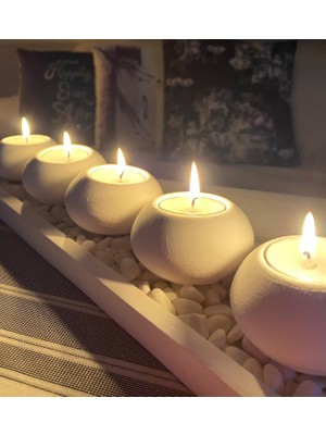 Mor Villa El Yapımı 5'li Set,Mumluk,Dekoratif Mumluk,Tealight Mumluk,Hediyelik Eşya