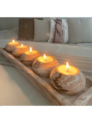 Mor Villa El Yapımı 5'li Set,Mumluk,Dekoratif Mumluk,Tealight Mumluk,Hediyelik Eşya