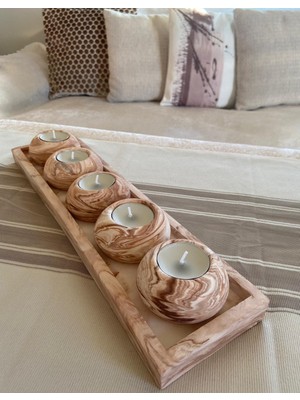 Mor Villa El Yapımı 5'li Set,Mumluk,Dekoratif Mumluk,Tealight Mumluk,Hediyelik Eşya