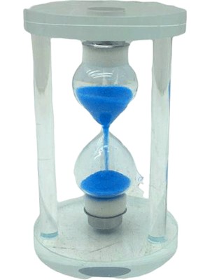 Futax KÜÇÜK CAM KUM SAATİ CAM STANDLI 5 DAKİKA ZAMANLI = ÇAP: 5.8CM-YÜKSEKLİK: 9.8CM (5690)