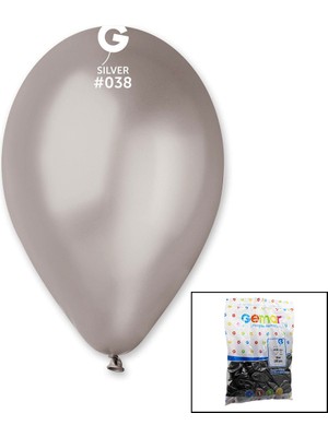 Futax GM-110-38 METALİK - GÜMÜŞ BALON 11&amp;apos;&amp;apos; - 28CM - 100 PARÇA (5690)