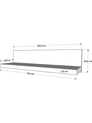 Ekta Mobilya Rubi Duvar Rafı Beyaz 40 cm 2'li Set